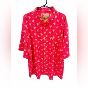 Retro Rifle Mens Shirt Pink Organic Bananas Button Down Hawaiian Size 4XL